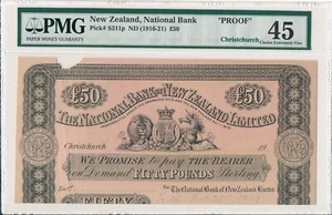 National Bank New Zealand 50 Pounds ND(1916-21) PMG 45 - Picture 1 of 3