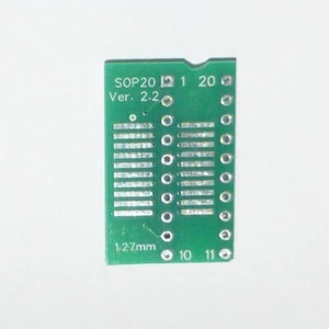 SO20 SOP20 SOIC20 To DIP20 Adapter PCB Only - P 1.27 - DIL 0.3" - 200/300mil - Picture 1 of 2