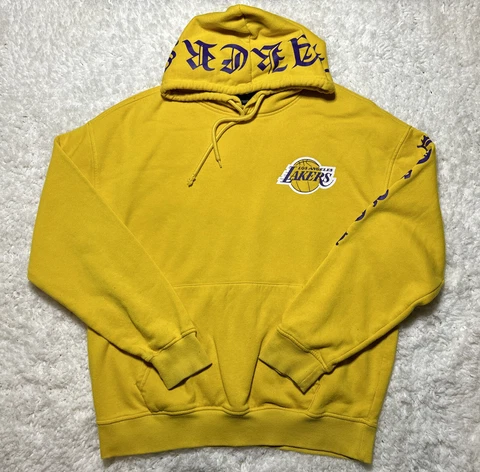 Los Angeles Lakers Hoodie Mens Medium Yellow NBA Basketball Sports Cover