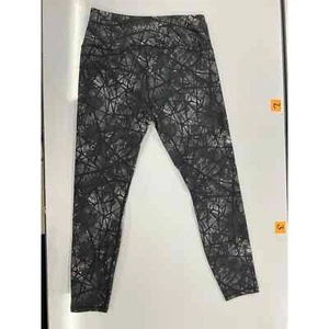 Women's Spyder Active Ankle Leggings Size Medium Black Gray Geo Web Design  - Picture 1 of 5