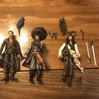 Lot Of 3 NECA Pirates Of The Caribbean 6” Figures: jack Sparrow, Barbosa, Will