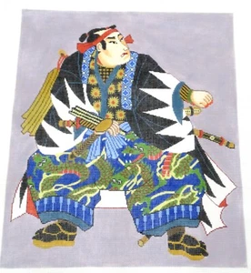  Needlepoint Hand Painted  "Oishi, The General"  designed by Hisashi Otsuka -LGE - Picture 1 of 2