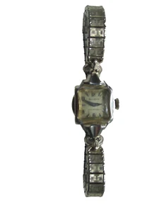 Vintage 10k White Gold Filled Bulova Self Winding L4 Watch #404098 Non Working - Picture 1 of 10