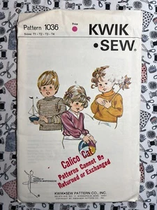 Pullover Kwik patrón de costura 1036 para niños pequeños talla T1-T4 SIN CORTAR sellado - Imagen 1 de 2