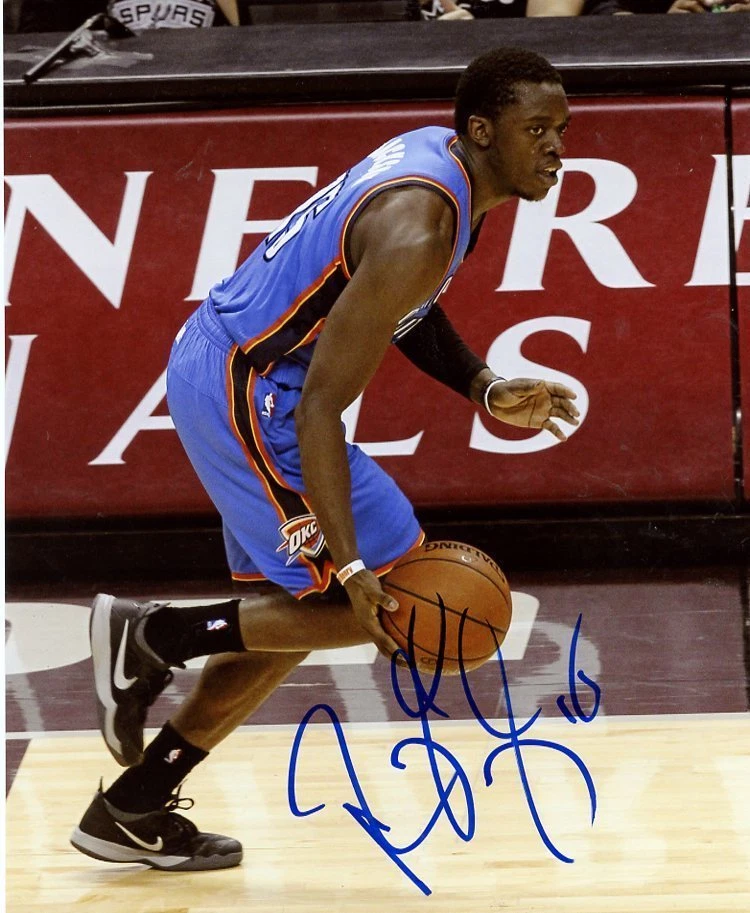 ФОТОГРАФИЯ РЕГГИ ДЖЕКСОНА OKLAHOMA CITY THUNDER С АВТОГРАФОМ 8X10 С СЕРТИФИКАТОМ ПОДЛИННОСТИ - Изображение 1 из 1