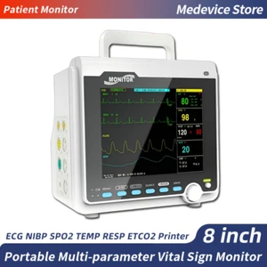 Portable Patient Monitor Multi-paramete 8 inch Vital Sign Monitor ETCO2 Printer - Picture 1 of 13