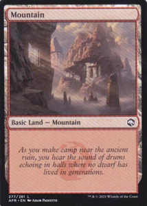 4 CARD ADVENTURES IN THE FORGOTTEN REALMS..MOUNTAIN..MTG..NRMT NP..BASIC LAND - Foto 1 di 4