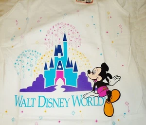 Vintage 90s Walt Disney World Mickey Mouse Castle White Tank Top Med.-New w/tag - Picture 1 of 5