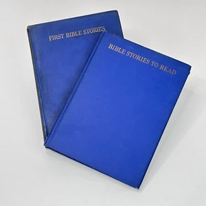 2X Rare Vintage 1929 Illustrated Bible Stories HB Books by Jessie Eleanor Moore - Picture 1 of 11