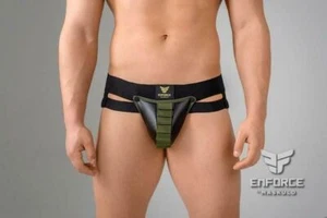 2XL MASKULO Jockstraps EnForce Shot Belt Codpiece Jocks Army Green JS130 20 - Picture 1 of 8