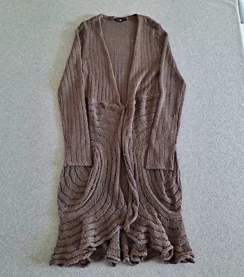 Suéter BCBG Maxazria Mujer Grande Marrón Plumero Transparente Caprichoso Gótico Hada Grunge Foto 1 de 4