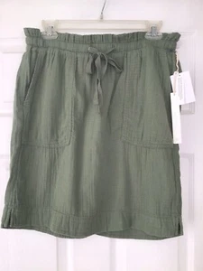NWT Nordstrom Caslon Green Dune Gauze Pull On Drawstring Skirt Size Small - Picture 1 of 5