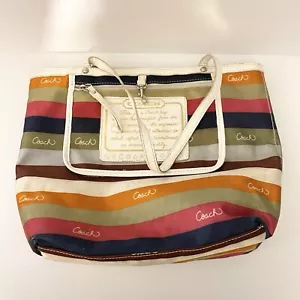 Vintage Coach Handtasche mehrfarbig Canvas - Bild 1 von 18