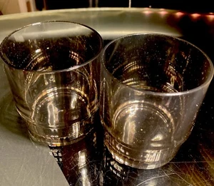Vintage Tupperware Stackable Preludio 10 Oz Acrylic Smoke Tumblers Set of 2 - Picture 1 of 7