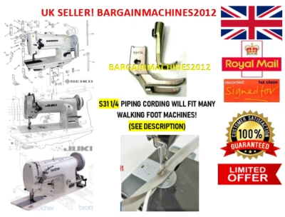 S31 1/4 PIPING CORDING WALKING FOOT JUKI,SEIKO EX INDUSTRIAL SEWING MACHINE PART - Image 1 of 4