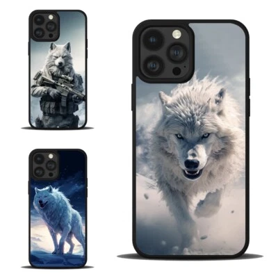 Funda retro horror lobo nieve para iPhone 6 7 8 11 12 13 14 15 pro max Foto 1 de 4