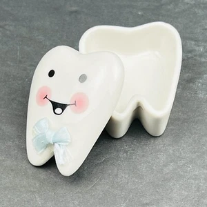 Ganz Scatola Porta Denti Fata Denti in Porcellana Fiocco Blu - Foto 1 di 10
