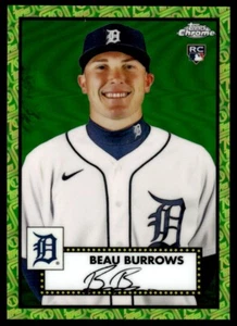 2021 Topps Chrome Platinum Anniversary Green/Yellow 70th Refractor Beau Burrows - Picture 1 of 2