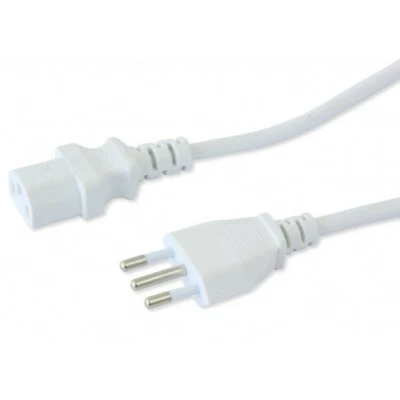 MANHATTAN Cavo Alimentazione VDE C13 F a spina Italiana 10A, 1,8 metri Bianco