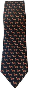 Vintage Brooks Basic Dackel Weenie Hund Seidenkrawatte Made in USA - Bild 1 von 3