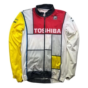 Giacca Toshiba Santini squadra ciclismo taglia L BW 51 cm maglia bici vintage anni 90 maglia ZM65 - Foto 1 di 5
