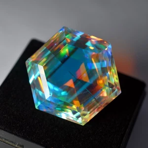 71.80 Ct Mystic Quartz Rainbow Color Natural Round Cut CERTIFIED Loose Gemstone - Picture 1 of 6