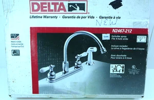 Delta Washer Less Kitchen Faucet w/ Chrome-4 hole / N2467-212 /open box - Picture 1 of 5