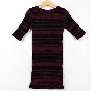 Top arrugado tejido Intimately Free People XS púrpura negro rayas nailon spandex - Imagen 1 de 7