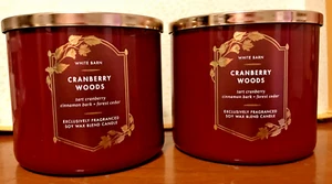 JUEGO 2 VELAS GRANDES ARÁNDANOS MADERA 3 MECHAS 14,5 OZ CUERPO DE BAÑO FUNCIONA ROJO OTOÑO - Imagen 1 de 2