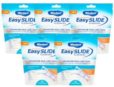5 x Wisdom Easy Slide Tensioning Y Shape Flossers (30 Floss Harps a pack)
