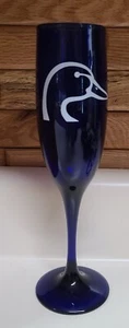 Stiel Weinglas Kelch Kobaltblau Handgeätzt Entenkopf - Bild 1 von 7