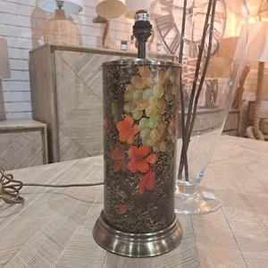 Jenny Worrall Table Lamp Base Large Fruit and Flowers Cylinder Glass Lamp Base - Picture 1 of 5