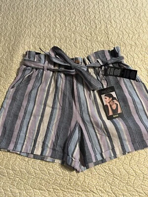 NWT Rachel Roy Chambray Paper Bag Tie Belt Shorts Sz XL - Imagem 1 de 4