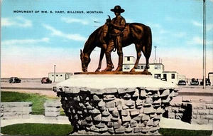 William S Hart Range Rider Monument Billings Airport Montana Postcard - Picture 1 of 2