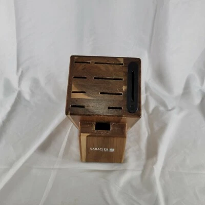 Sabatier, 10 piezas Edgekeeper Cubiertos Madera Acacia Cuchillo Bloque afilador incorporado Foto 1 de 4