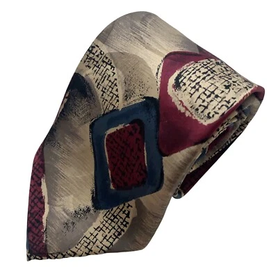 Emilio Pucci Neck Tie Geometric Abstract 100% Silk Made In Italy Gray - Image 1 of 4