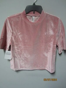 American Apparel Women's Rose Gold Sparkle Velvet Crop Top Size L - Picture 1 of 3