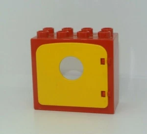 LEGO duplo : porte / fenêtre hublot - réf 4253c06 rouge - set 2458 - Imagen 1 de 1