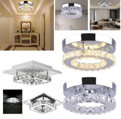 LED Crystal Ceiling Light Modern Minimalist Lamp Bedroom Living Room Lights - Image 1 of 4