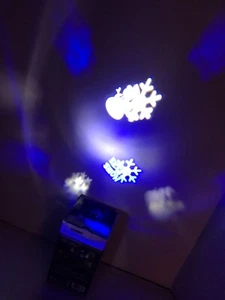 Gemmy LED Lightshow Projection Whirl-a-Motion Snowman Let It Snow White Blue - Picture 1 of 6
