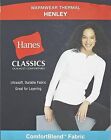 Hanes White Long Sleeve Warm Wear Henley Thermal Layer Women's Shirt