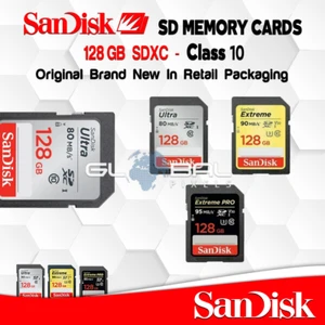 SanDisk SD Card 128GB Memory Ultra or Extreme Pro Class 10 Fast Camera Photo OEM - Picture 1 of 5