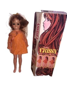 1969 Vintage IDEAL Beautiful CRISSY Doll With Box Dress Hair Grows Ribbon - Picture 1 of 11