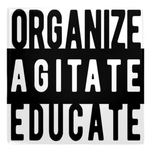 ORGANIZAR | AGITAR | EDUCAR Imán Metal Nevera, 2" Botón Cuadrado Estilo RESISTIR - Imagen 1 de 2