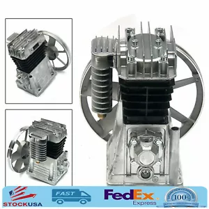 Bomba de compresor de aire de pistón de 2 HP doble cilindro lubricada por correa de aluminio - Imagen 1 de 11