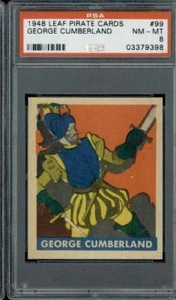 1948 Leaf Pirate Cards #99 George Cumberland PSA 8 - Picture 1 of 2