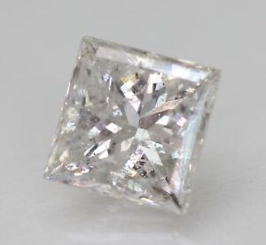 Certified 0.96 Carat E SI2 Princess Enhanced Natural Loose Diamond 5.35x5.3m 2VG