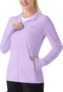 Women's UPF 50+ Sun Protection Hoodie Jacket Long Sleeve Small, Purple - Picture 1 of 6