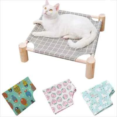 猫狗吊床木制高架冷却床可拆卸宠物床适合 — 第 1/4 张图片