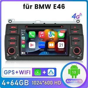 4+64G CD DVD Für BMW E46 3er 318 320 325 M3 Carplay Autoradio Android 13 GPS SWC - Bild 1 von 14
